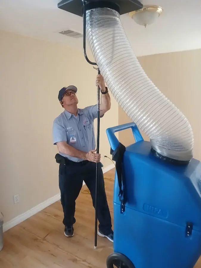 HVAC Installation technician using HEPA equipment in Monticello